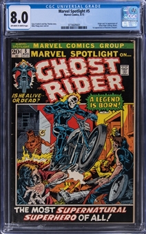 1972 Marvel Comics "Marvel Spotlight" #5 - (1st Appearance of Ghost Rider) - CGC 8.0 Off-White to White Pages  